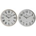 Nástěnné hodiny Home ESPRIT Bílý Sklo Dřevo MDF 40 x 4,5 x 40 cm (2 kusů)