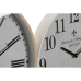 Sienas pulkstenis Home ESPRIT Balts Stikls Koks MDF 40 x 4,5 x 40 cm (2 gb.)