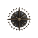 Nástenné hodiny Home ESPRIT Čierna Zlatá Železo Kompas Vintage 80 x 7,5 x 80 cm