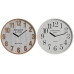 Стенен часовник Home ESPRIT Бял Кристал Дървен MDF 32 x 4,5 x 32 cm (2 броя)