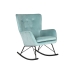 Cadeira de baloiço Home ESPRIT Preto Azul celeste Poliéster Metal 68 x 90 x 92 cm