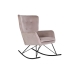 Rocking Chair Home ESPRIT Black Pink Polyester Metal 68 x 90 x 92 cm