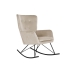 Cadeira de baloiço Home ESPRIT Preto Bege Poliéster Metal 68 x 90 x 92 cm