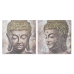 Maleri Home ESPRIT Buddha Orientalsk 100 x 3 x 100 cm (2 enheder)