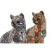 Dekoratív Figura Home ESPRIT Többszínű Macska Mediterrán 11 x 10 x 16 cm (2 egység)