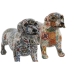 Koristehahmo Home ESPRIT Monivärinen Koira Välimeren 21 x 6 x 12 cm (2 osaa)