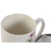 Chávena com Filtro para Infusões Home ESPRIT Azul Branco Cor de Rosa Aço inoxidável Porcelana 380 ml (2 Unidades)