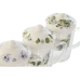 Chávena com Filtro para Infusões DKD Home Decor Azul Branco Verde Cristal Porcelana 300 ml (3 Unidades)