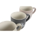 4 Piece Mug Set Home ESPRIT Yellow Beige Grey Pink Porcelain 410 ml 13 x 9 x 9,4 cm