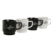 Ensemble de 4 mugs Home ESPRIT Blanc Noir Métal Porcelaine 380 ml 13 x 9 x 9 cm