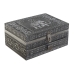 Ékszeres doboz DKD Home Decor Ezüst színű Égszínkék Fa Alumínium 17,5 x 12,5 x 8,5 cm