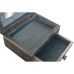 Κουτί-μπιζουτιέρα DKD Home Decor Ασημί Sky μπλε Ξύλο Αλουμίνιο 17,5 x 12,5 x 8,5 cm