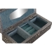 Ékszeres doboz DKD Home Decor Ezüst színű Égszínkék Fa Alumínium 22,5 x 10 x 6,5 cm