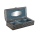 Boîte à bijoux DKD Home Decor Argenté Bleu ciel Bois Aluminium 22,5 x 10 x 6,5 cm