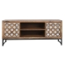 TV furniture Home ESPRIT Brown Black Silver Mango wood Mirror 130 x 40 x 55,5 cm