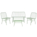 Bord med 3 lænestole Home ESPRIT Mint Metal 115 x 53 x 83 cm