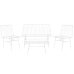 Set med bord och 3 fåtöljer Home ESPRIT Vit Metall 115 x 53 x 83 cm