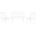 Набор стол и 3 кресла Home ESPRIT Белый Металл 115 x 53 x 83 cm