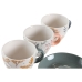 Csésze Szett Alátétekkel DKD Home Decor Porcelán Többszínű 90 ml