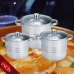 Pot with Glass Lid Royalty Line SP4 Steel 6 Pieces