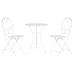Комплект от маса с 2 стола Home ESPRIT Бял 60 x 60 x 70 cm