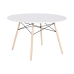 Blagavaonski stol Home ESPRIT Bijela Crna Prirodno Breza Drvo MDF 120 x 120 x 74 cm
