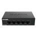 Skrivbords omkopplare D-Link DGS-105GL 5xGB Plug&Play Svart