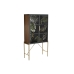 Skänk DKD Home Decor 85 x 35 x 155 cm Glas Svart Gyllene Metall Brun Transparent Grön Mörkbrun