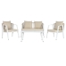Σετ Τραπέζι με 3 Καρέκλες Home ESPRIT Λευκό Χάλυβας 123 x 66 x 72 cm