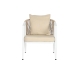 Tafelset met 3 fauteuils Home ESPRIT Wit Staal 123 x 66 x 72 cm