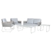 Bord med 3 lænestole Home ESPRIT Grå Stål Polykarbonat 128 x 69 x 79 cm