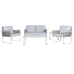 Набор стол и 3 кресла Home ESPRIT Серый Сталь Поликарбонат 128 x 69 x 79 cm