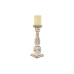 Kerzenschale Home ESPRIT Weiß natürlich Metall Mango-Holz 13 x 13 x 33 cm
