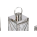 Lanterna Home ESPRIT Argentato Cristallo Acciaio Cromato 22 x 20 x 50 cm (4 Pezzi)