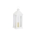 Lanterne Home ESPRIT Blanc Verre Fer Shabby Chic 20 x 20 x 55 cm (3 Pièces)