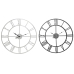 Veggklokke Home ESPRIT Hvit Svart Metall 60 x 3 x 60 cm (2 enheter)