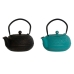 Teapot DKD Home Decor Blue Black Iron 700 ml (2 Units)