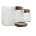 Набор из 3 банок Home ESPRIT Натуральный Стеклянный древесина акации 500 ml 750 ml 1 L 9,5 x 9,5 x 17,5 cm