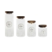 Conjunto de 4 Potes Home ESPRIT Natural Acácia Vidro de Borosilicato 1 L 1,3 L 1,7 L 10 x 10 x 29,5 cm