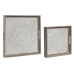 Set de Tăvi Home ESPRIT Alb Natural Lemn de mango Lemn MDF 40 x 40 x 5 cm (2 Unități)