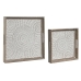 Σετ Δίσκων Home ESPRIT Λευκό Φυσικό Ξύλο από Μάνγκο Ξύλο MDF 40 x 40 x 5 cm (x2)