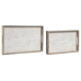 Sada podnosů Home ESPRIT Bílý mangové dřevo Dřevo MDF 44 x 29 x 5 cm (2 kusů)