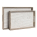 Sada podnosů Home ESPRIT Bílý mangové dřevo Dřevo MDF 44 x 29 x 5 cm (2 kusů)