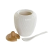 Mlecznik i cukiernica DKD Home Decor Biały Naturalny Bambus Porcelana 19,5 x 9 x 17 cm
