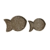 Padėklų rinkinys Home ESPRIT Natūralus Metalinis Žuvis Viduržemio 49 x 33 x 6 cm (2 vnt.)