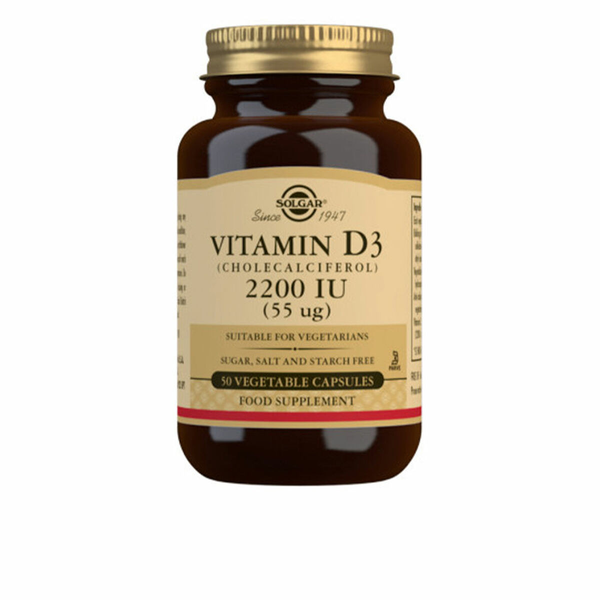 D3-vitamiini (kolekalsiferoli) Solgar 50 osaa