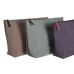Higienos reikmenų krepšys DKD Home Decor Ruda Žalia Bordo Drobė Yoga 33 x 8 x 20 cm (3 vnt.)