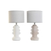 Lampe de bureau Home ESPRIT Blanc Beige Grès 40 W 220 V 23 x 23 x 41 cm (2 Unités)