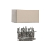 Bordlampe DKD Home Decor 36 x 21,5 x 43 cm Sølvfarvet Beige Metal Harpiks 220 V 50 W