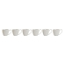 Csésze Szett Alátétekkel DKD Home Decor Fehér Természetes Bambusz Porcelán 90 ml